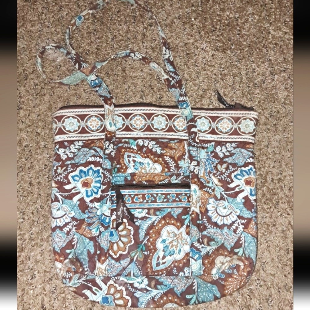 Vera Bradley Blue Java Quilted Purse Vintage Pattern